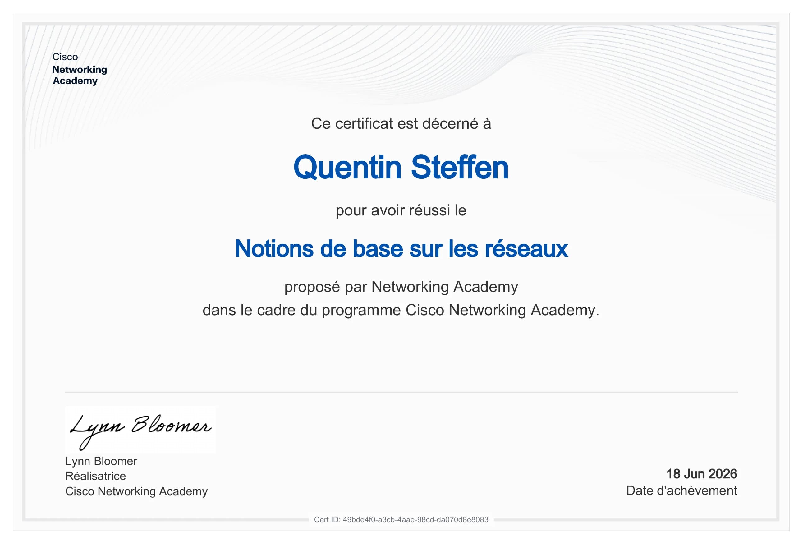 Certification Cisco — Notions de base sur les réseaux