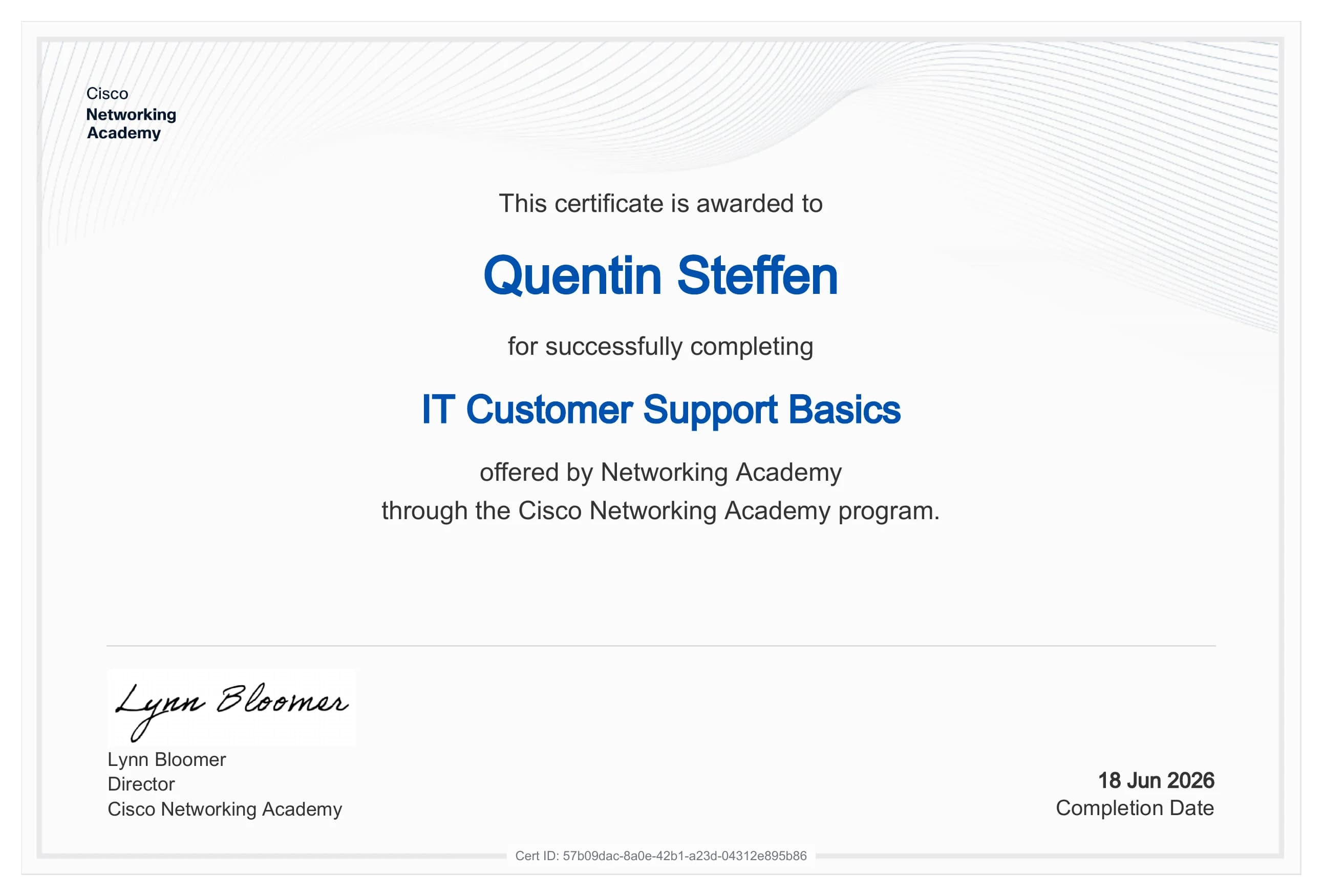 Certification Cisco — Support informatique client